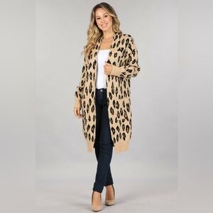 LONG ANIMAL JACQUARD CARDIGAN SWEATER